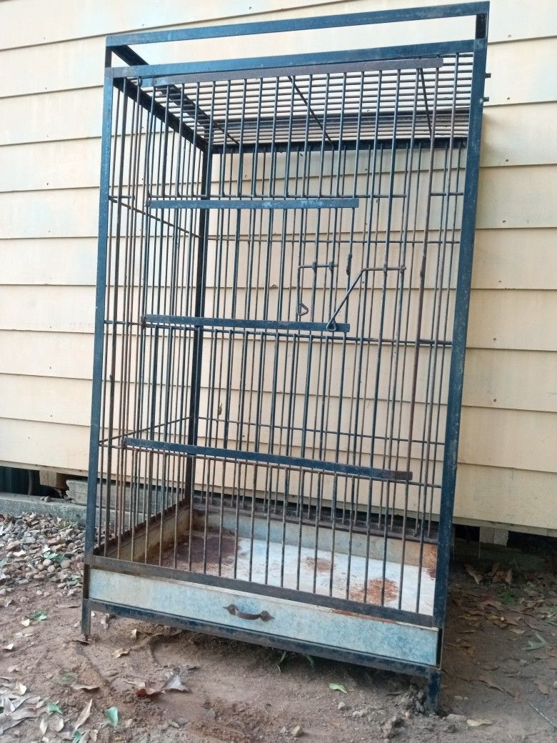 Heavy Steel Bird Cage Great Shape Cud Us Paniting 