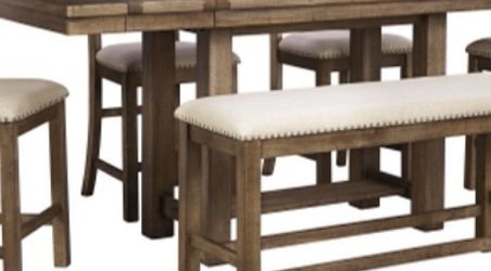 ASHLEY Moriville Counter Height Dining Set With Bench