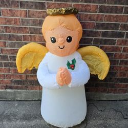 Christmas Inflatable Angel Airblown Gemmy 3.5 Ft Holiday Time White Gown