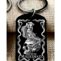 The Little Mermaid Skeleton Art Keychain 