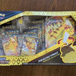 Pokemon TCG Crown Zenith Pikachu VMax Premium Col. Box - 7 Packs NEW SEALED