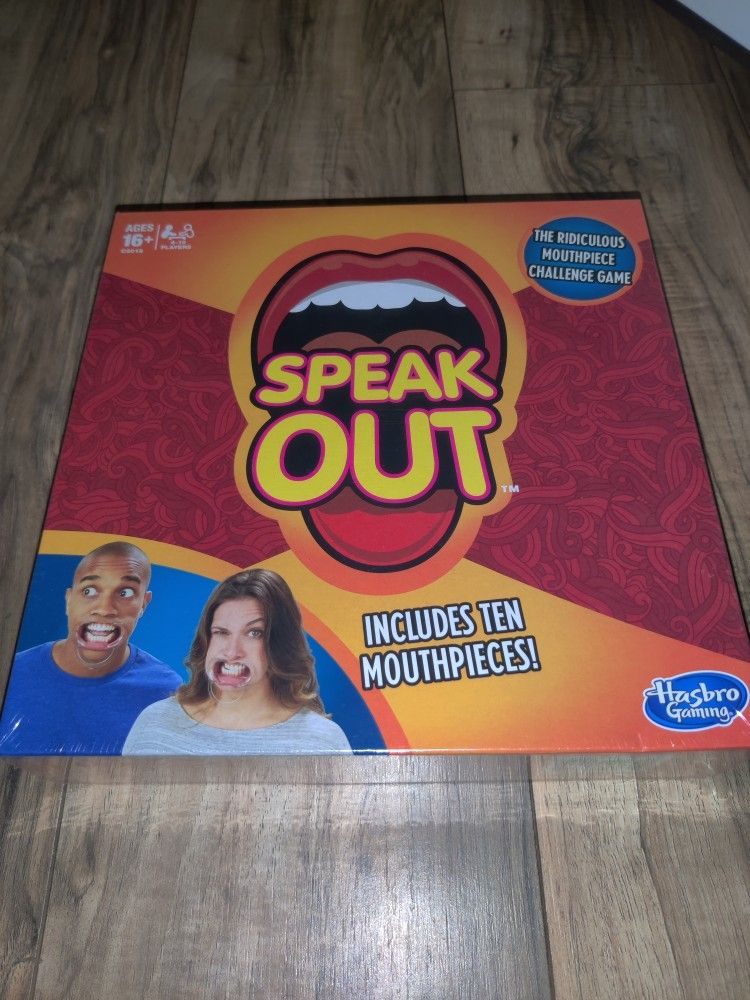 New Sealed SPEAK OUT Board Game by Hasbro Family Party Mouthpiece Challenge Game