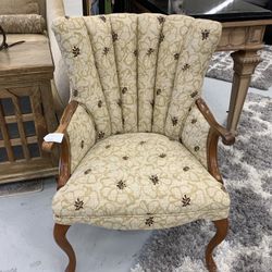 Ornate Beige Patterned Chair