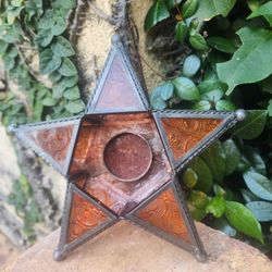Star Shaped Glass Candle Holder 