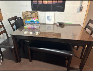 Dining Room Table And Chairs With Bench - Accepting Offers 