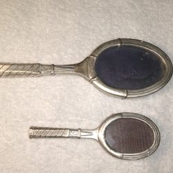 Vintage Peltro Pewter Tennis Racket Picture Frames From Italy $80