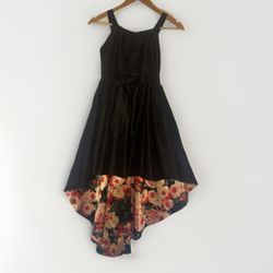 XtraOrdinary Dress Black Floral Size 12 youth High low Girls