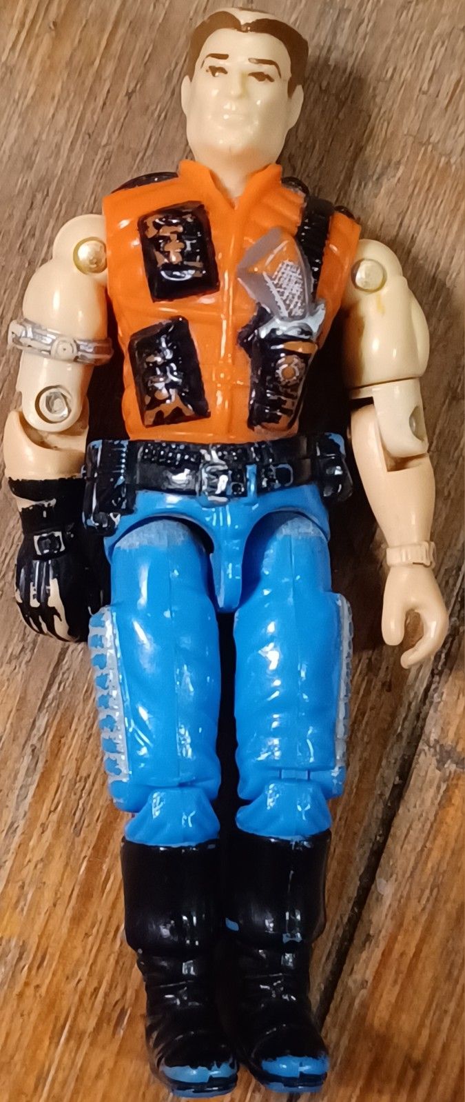 Go Joe Vintage Action Figure Mercer Orange Worn Blue 