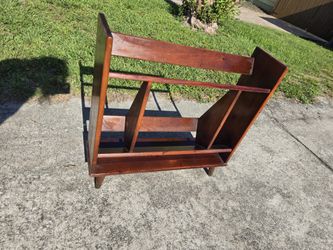 Vintage MCM Modern Style Wood Bookcase Stand Or Shelf