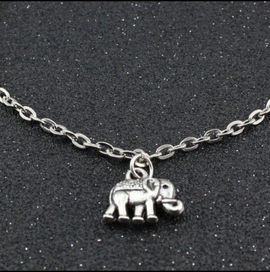 Silver Anklet , Elephant Ankle Bracelet Handmade