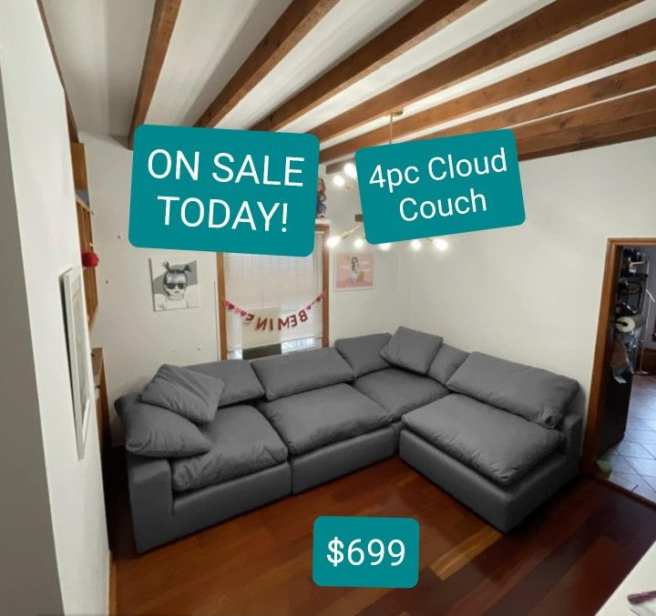Grey Cloud Modular Sectional Couch Sofa