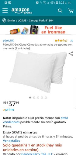 Par de almohadas memory foam.