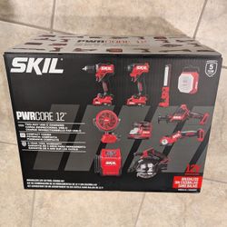 SKIL PWR CORE 12V Brushless Power Tool 10 Tools Combo Kit w/ Accessories, 2 Batteries & Charger (CB8010A-20)