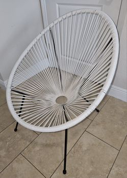 Modern Bistro Woven Rope Chair - White