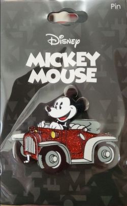 World Of Walt Disney Mickey Mouse Single Pin Glitter - Mickey Driving Red Car