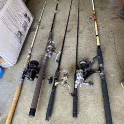5  )Fishing Rods with  Reels 