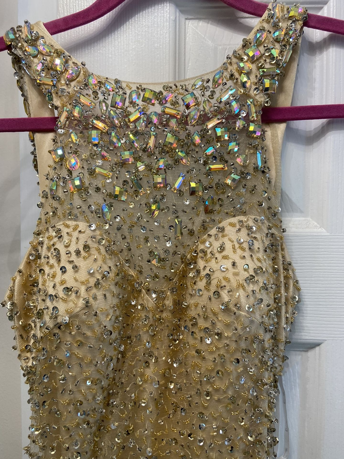 Size 4 Champagne Colored Mermaid Gown