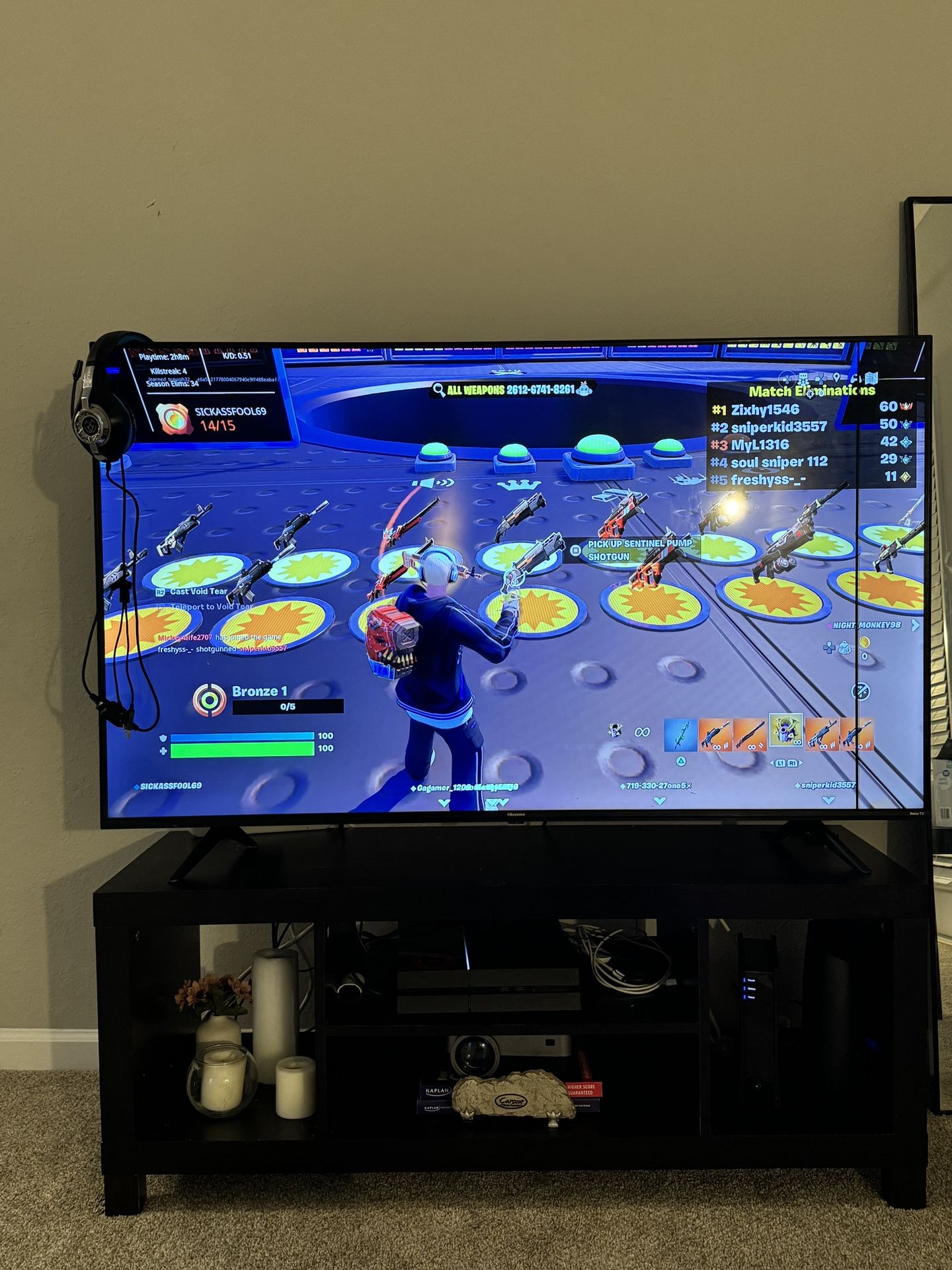 58-inch Hisense screen with its table