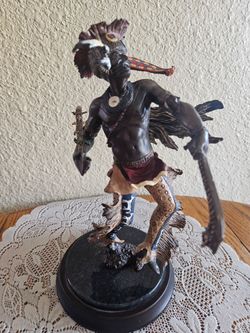 Solid Bronze "Spirit of the Horseman" by Robert Murphy and The Franklin Mint Native American Dancer Figurine on Marble Base
