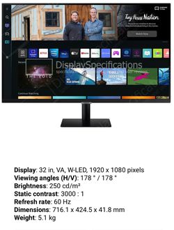 Samsung 32” Smart monitor