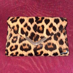 Jessica McClintock Leopard Print Clutch Bag