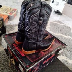 Los Altos Boots, Black, Deer Leather Size 10.5