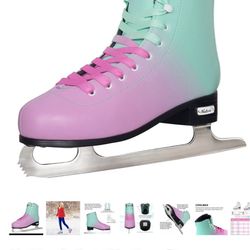Nattock ice skates for adults -Teal purple
