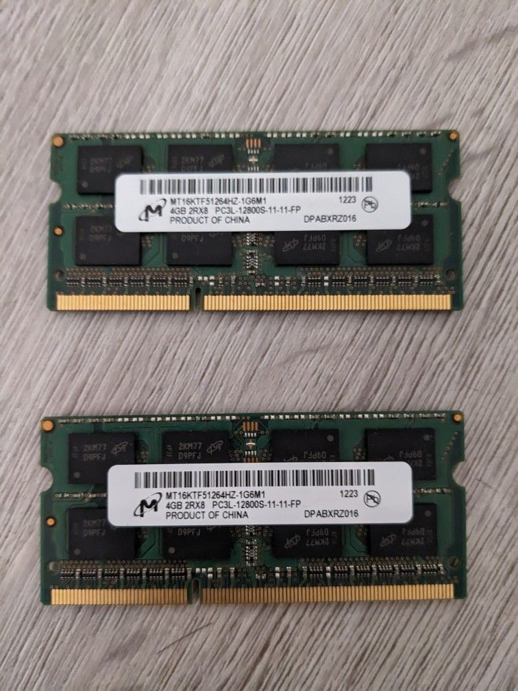 DDR3 DDR3L 1600 SODIMM 4GB 2Rx8 PC3 PC3L 12800S 8GB Kit (2x4GB)