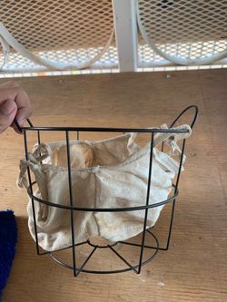 Wire Basket with Canvas Liner
