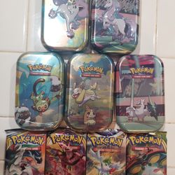 Pokemon Booster Pack Lot With Mini Tins
