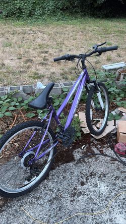 Purple Mountain Bike with Rear Derailleur