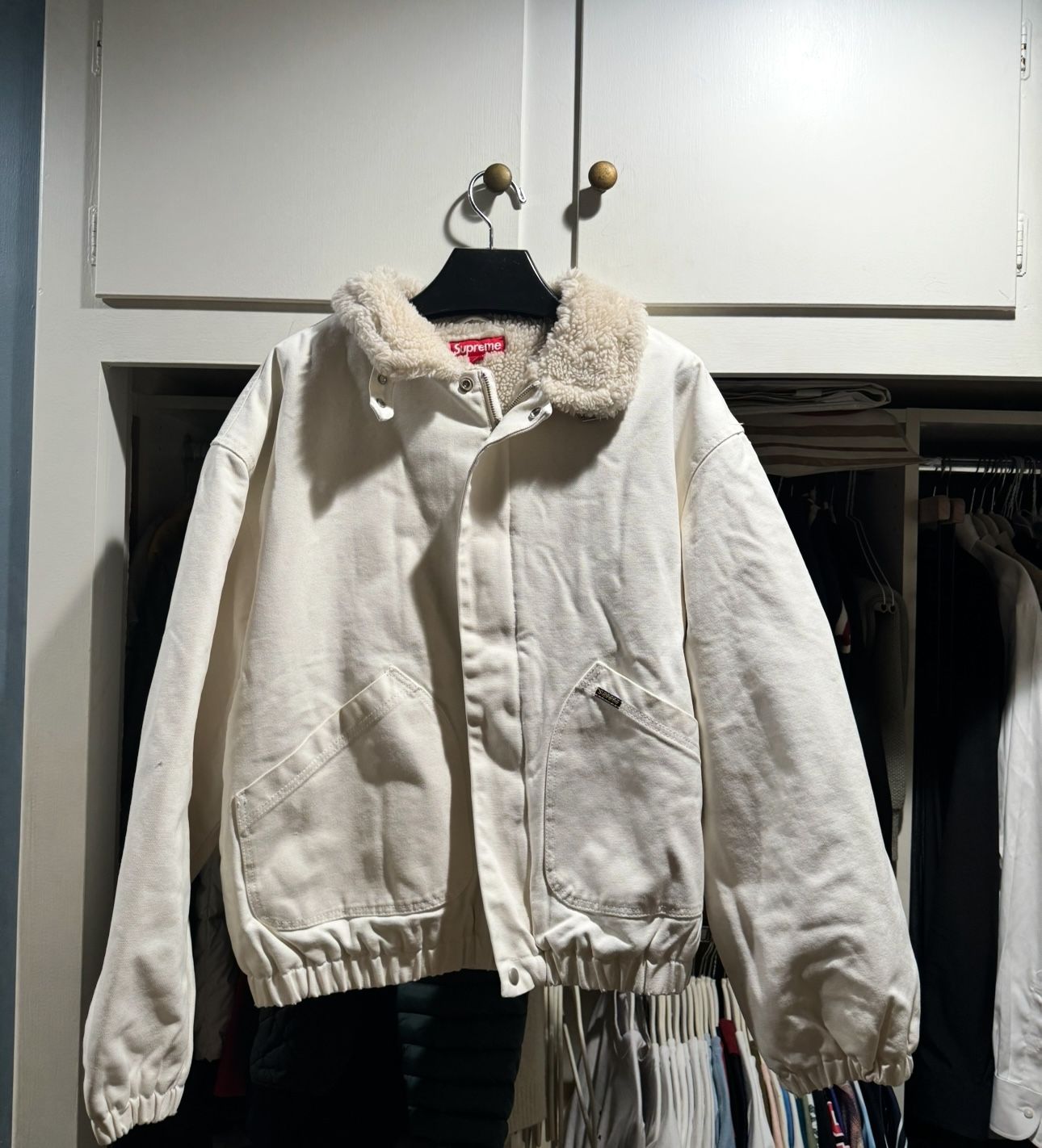 Supreme Faux Shearling Lined Bomber Jacket SIZE XL