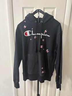 Champion All-Over Logo Pullover Hoodie Black