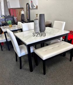 NEW 5-Pc White Dining Set
