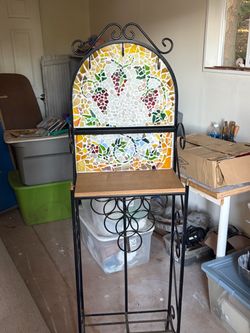 Wine Rack with Custom Mosaic Tile
