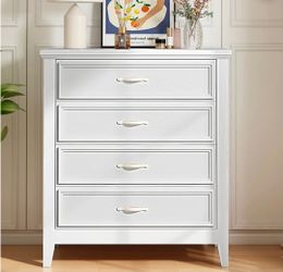 New Modern White 4-Drawer Dresser