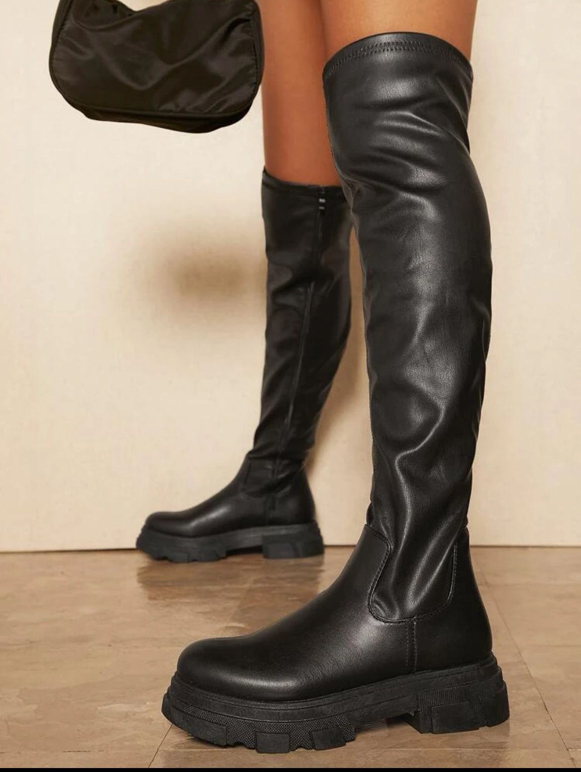 Women’s Size 8 Faux leather Thigh High Boots