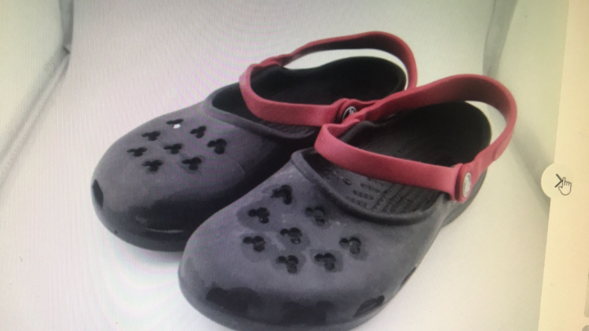 Crocs Classic Clog Mickey Mouse Black Red Slip On Sandals Comfort Women's Size 7