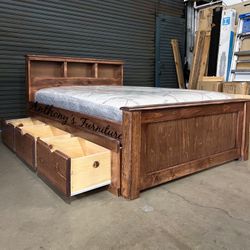 New Full Bed With Drawers And Mattress 