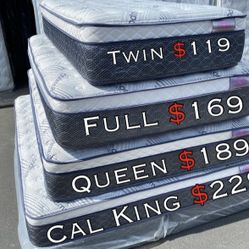 Queen Bamboo Plush Comfort Europillow Top 12inch Mattress!!