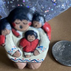 Vintage  1970’s Storyteller Brooch With 3 Children Brooch Pin