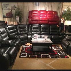 Vacherie Black L Shaped Reclining Sectional ✅ Color Options 🤩 Brand New 💥 Living Room Set 👍