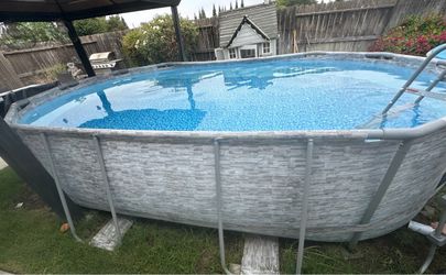 Coleman Power Steel 10’ x 16’ Pool – 1 Month Old – Upgraded Pump – Dark Warming Cover – $300  OBO