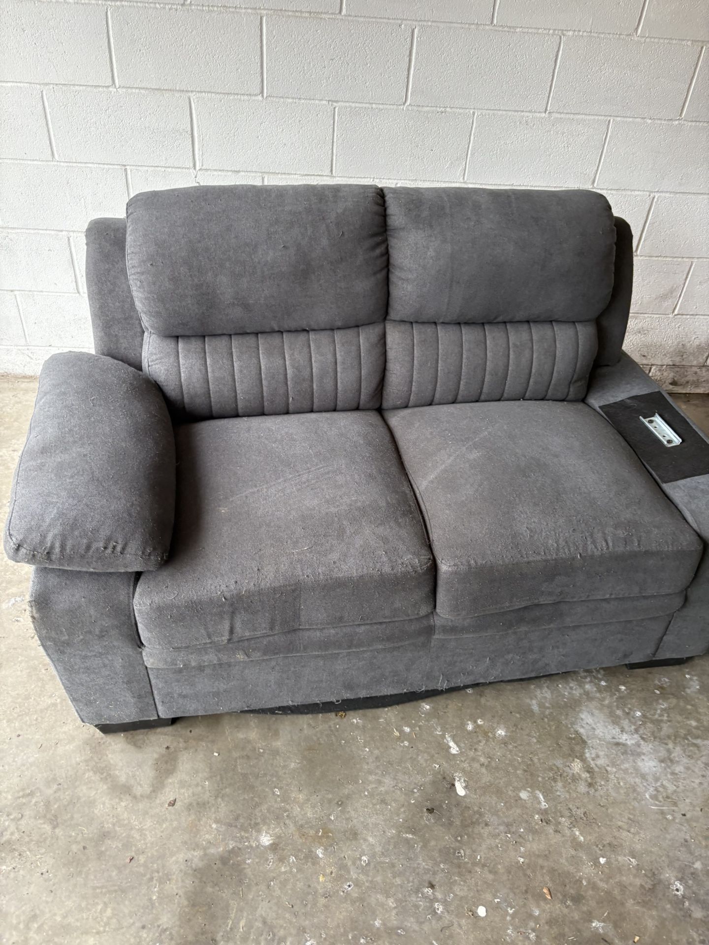 Modern Gray Loveseat - Upholstered 2-Seater Couch