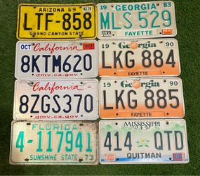 License Plates (Out of State) $10 Ea.