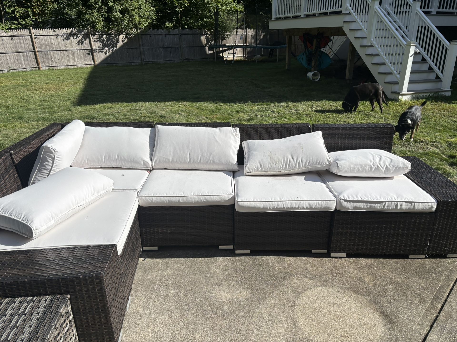 Wicker Couch And Cushions