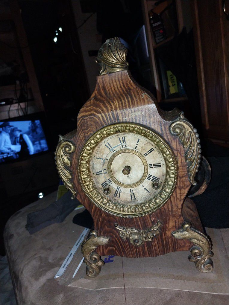 Antique  Brass Clock 