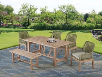 Patio Set 6 PC Rustic Oak
