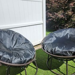 Set of Outdoor Papasan Chairs
