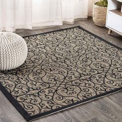 JONATHAN Y Madrid Vintage Filigree Area Rug/black,brown,3’11”x3’11’